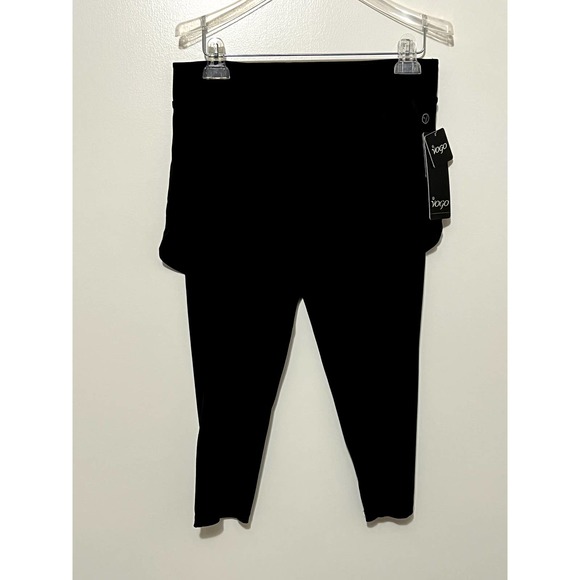 YOGO Pants - YOGO Activewear Cropped leggings with skirt overlay. NWTs Size Large